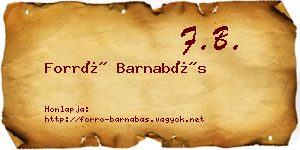 Forró Barnabás névjegykártya