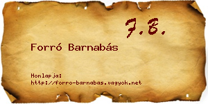 Forró Barnabás névjegykártya