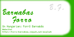 barnabas forro business card