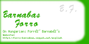 barnabas forro business card